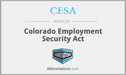 CESA - Colorado Employment Security Act