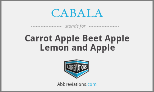 CABALA - Carrot Apple Beet Apple Lemon and Apple