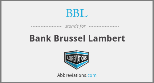 BBL - Bank Brussel Lambert