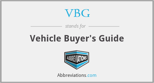 VBG - Vehicle Buyer's Guide