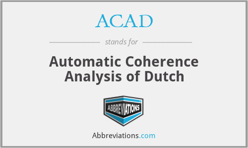 ACAD - Automatic Coherence Analysis of Dutch