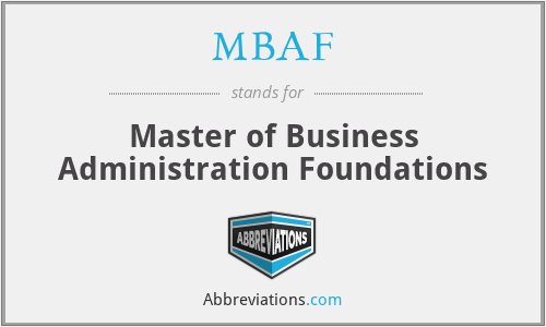 MBAF - Master of Business Administration Foundations