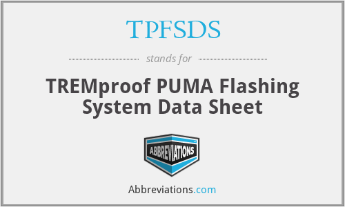 TPFSDS - TREMproof PUMA Flashing System Data Sheet
