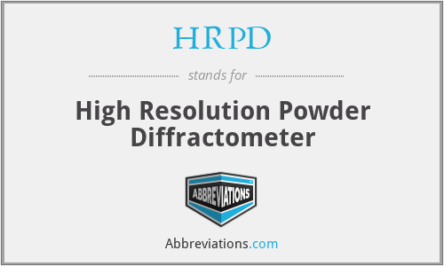 HRPD - High Resolution Powder Diffractometer