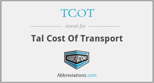 TCOT - Tal Cost Of Transport