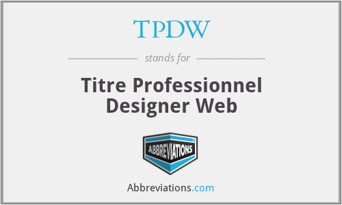 TPDW - Titre Professionnel Designer Web