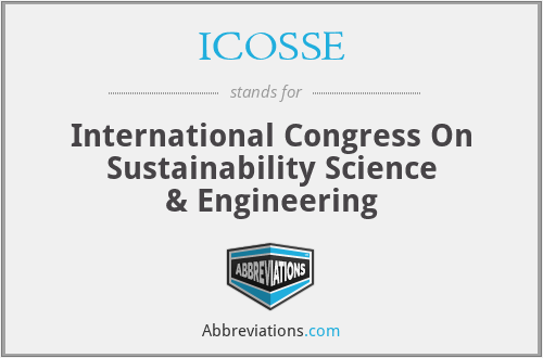 ICOSSE - International Congress On Sustainability Science & Engineering