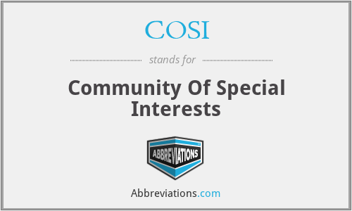 COSI - Community Of Special Interests