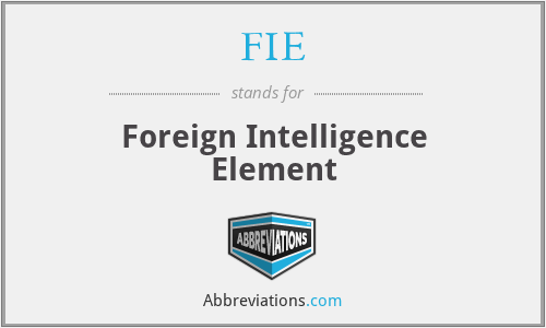 FIE - Foreign Intelligence Element