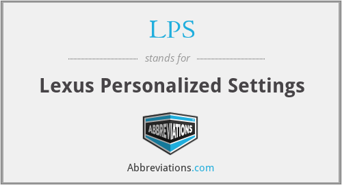 LPS - Lexus Personalized Settings