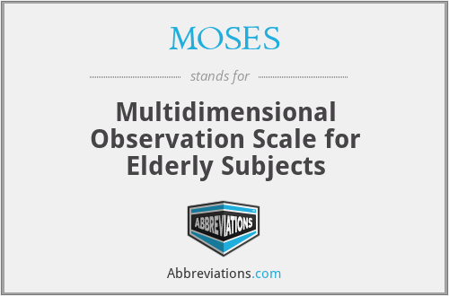MOSES - Multidimensional Observation Scale for Elderly Subjects