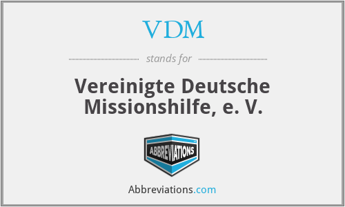 VDM - Vereinigte Deutsche Missionshilfe, e. V.