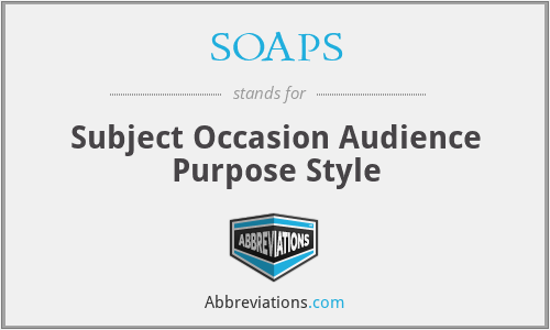 SOAPS - Subject Occasion Audience Purpose Style