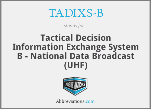TADIXS-B - Tactical Decision Information Exchange System B - National Data Broadcast (UHF)