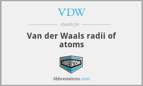 VDW - Van der Waals radii of atoms
