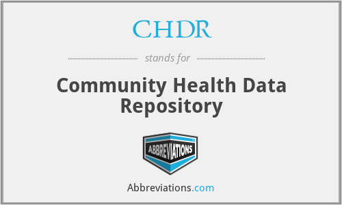 CHDR - Community Health Data Repository