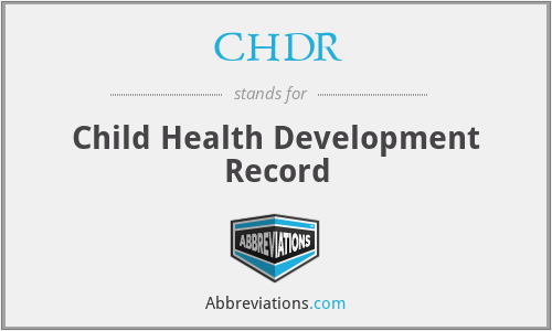 CHDR - Child Health Development Record