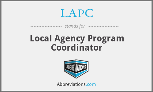 LAPC - Local Agency Program Coordinator