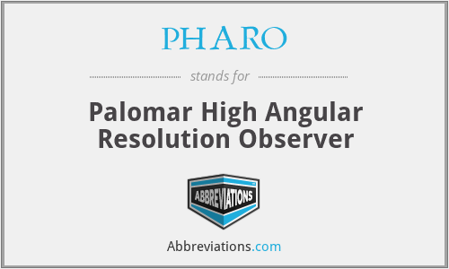 PHARO - Palomar High Angular Resolution Observer