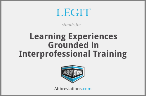 LEGIT - Learning Experiences Grounded in Interprofessional Training