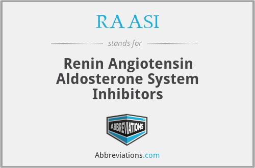 RAASI - Renin Angiotensin Aldosterone System Inhibitors