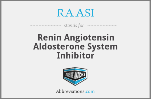 RAASI - Renin Angiotensin Aldosterone System Inhibitor