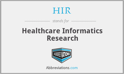 HIR - Healthcare Informatics Research