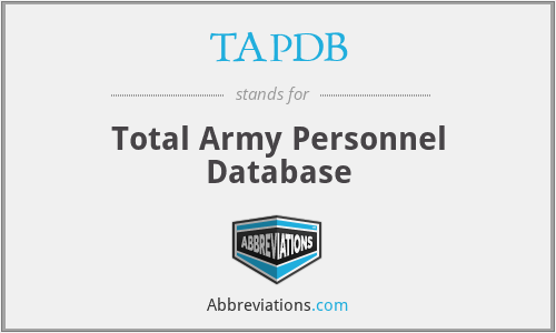 TAPDB - Total Army Personnel Database
