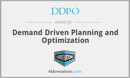 DDPO - Demand Driven Planning and Optimization