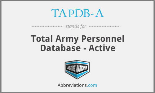 TAPDB-A - Total Army Personnel Database - Active