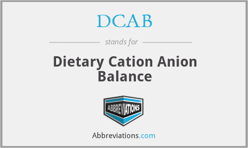 DCAB - Dietary Cation Anion Balance