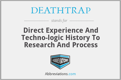 DEATHTRAP - Direct Experience And Techno-logic History To Research And Process