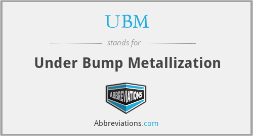 UBM - Under Bump Metallization