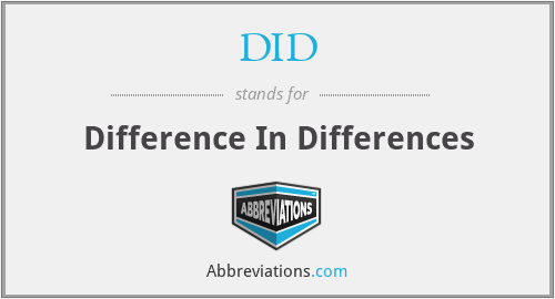 DID - Difference In Differences
