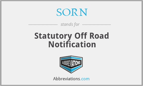 SORN - Statutory Off Road Notification