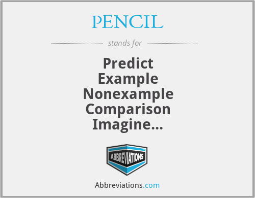 PENCIL - Predict
Example
Nonexample
Comparison
Imagine
Life experience