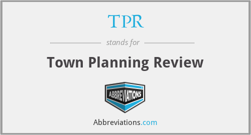TPR - Town Planning Review