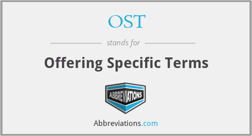 OST - Offering Specific Terms