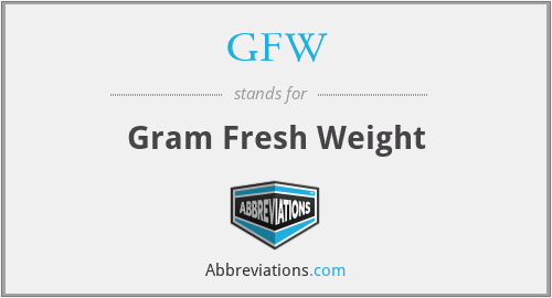 GFW - Gram Fresh Weight