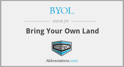 BYOL - Bring Your Own Land
