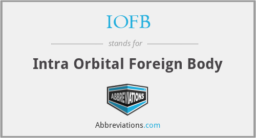 IOFB - Intra Orbital Foreign Body