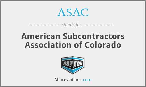 ASAC - American Subcontractors Association of Colorado