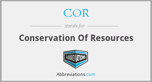 COR - Conservation Of Resources