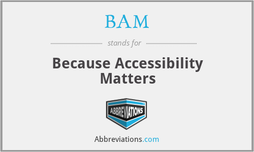 BAM - Because Accessibility Matters