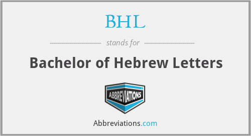 BHL - Bachelor of Hebrew Letters