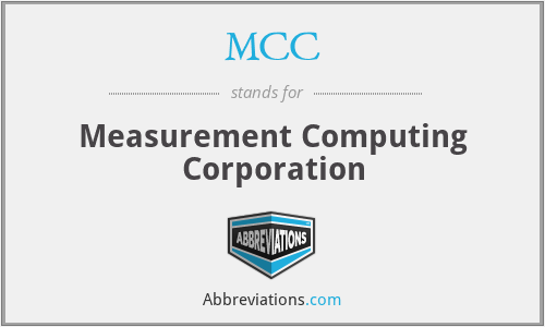 MCC - Measurement Computing Corporation