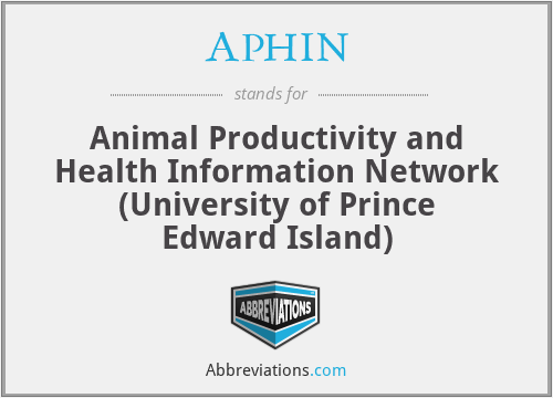 APHIN - Animal Productivity and Health Information Network (University of Prince Edward Island)
