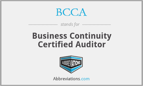 BCCA - Business Continuity Certified Auditor