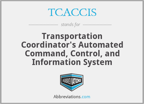 TCACCIS - Transportation Coordinator's Automated Command, Control, and Information System