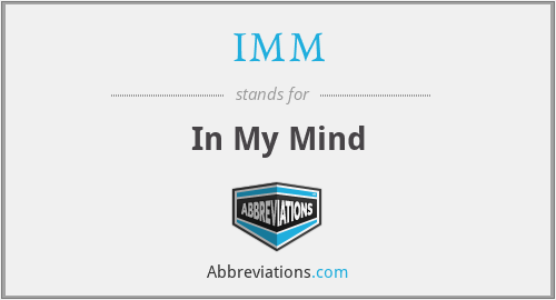 IMM - In My Mind
